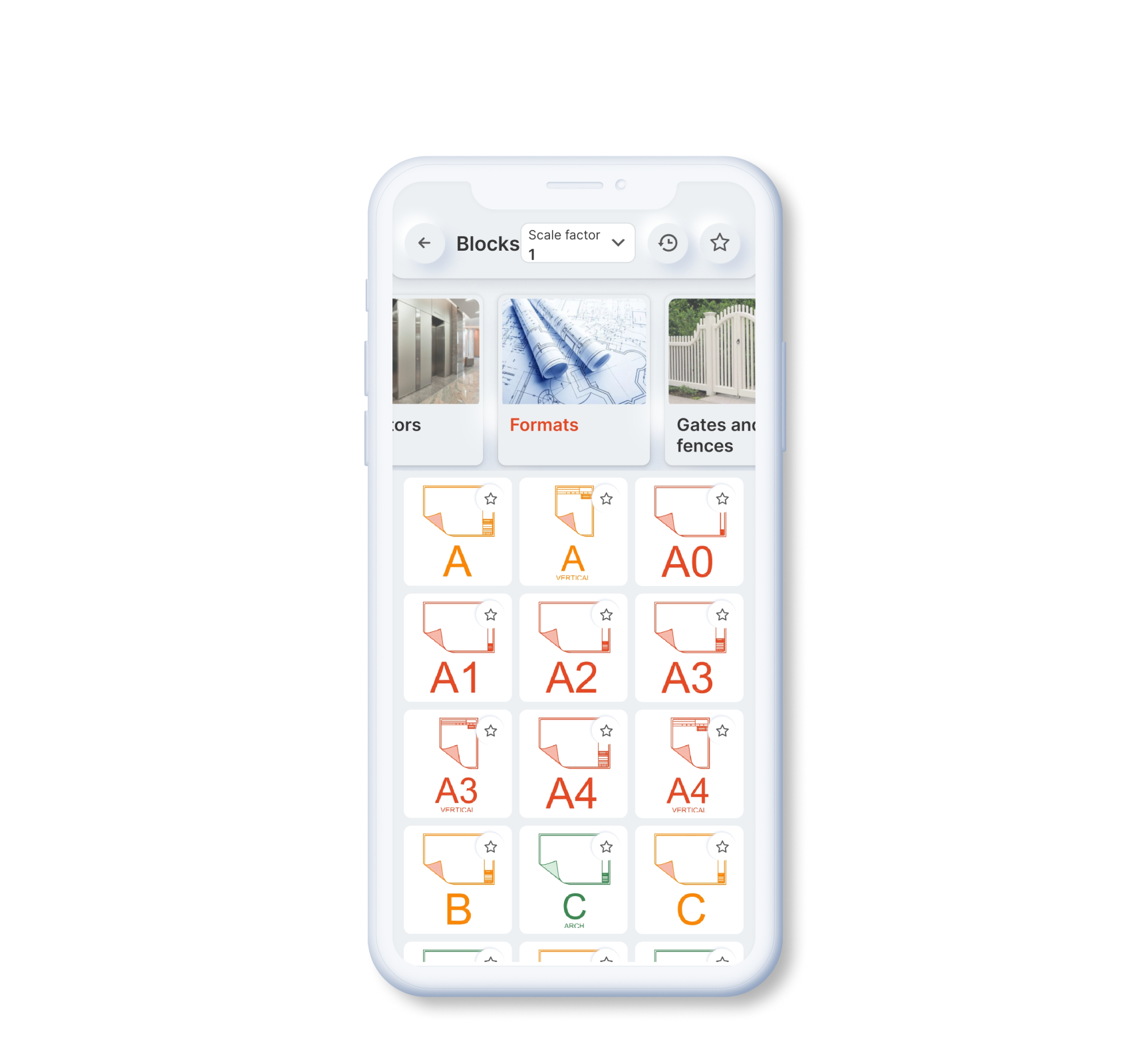 Ready-made formats for your drawings.